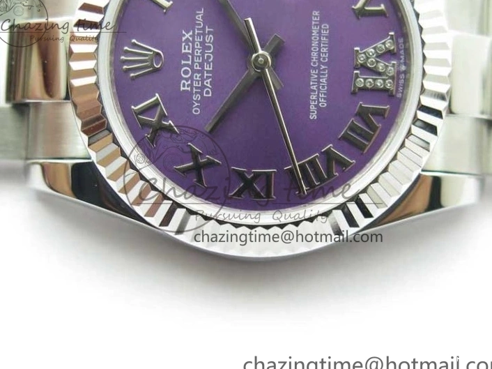 MiroTime 0429 Datejust 31mm 278271 SS BP Maker Best Edition Purple Roman Dial on Oyster Bracelet Modern 2752